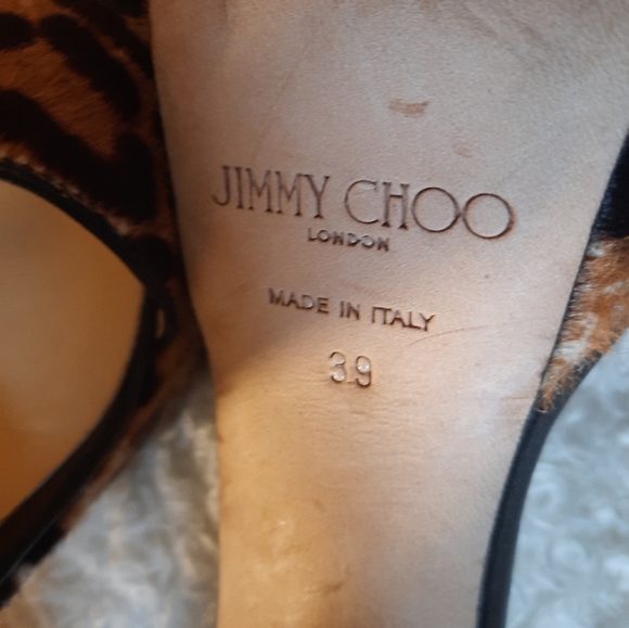 JIMMY CHOO Platform Leopard Sandals Sz 39 Euro US 8.5 - Picture 12 of 13